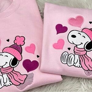 Pink Snoopy Sweatshirt with Hearts